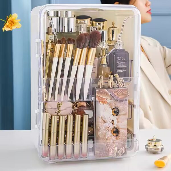 Rangement de maquillage transparent